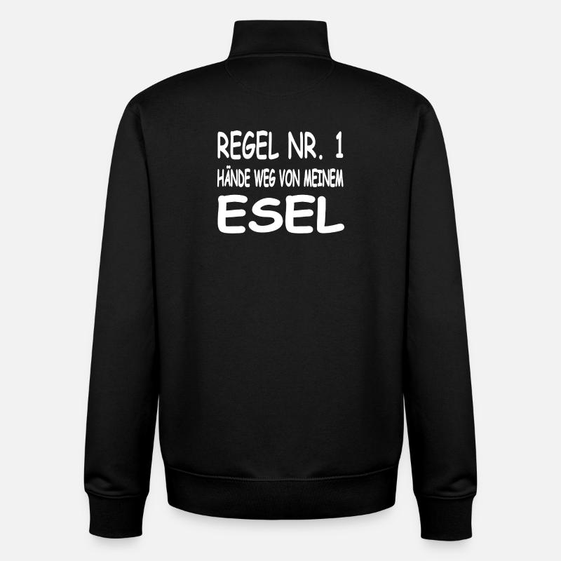 âne - Sweat zippé unisexe en coton bio Stanley/Stella - noir