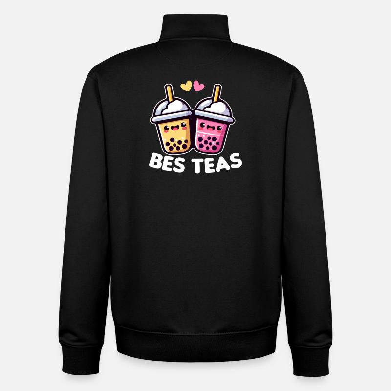 Duos Bubble Tea Adorables - Sweat zippé unisexe en coton bio Stanley/Stella - noir