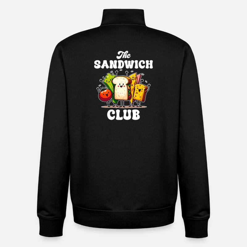 Club Sandwich Dessin Animé - Sweat zippé unisexe en coton bio Stanley/Stella - noir