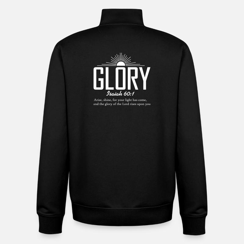Glory Sunrise Bible Verses - Unisex Organic Zip Sweatshirt by Stanley/Stella - black