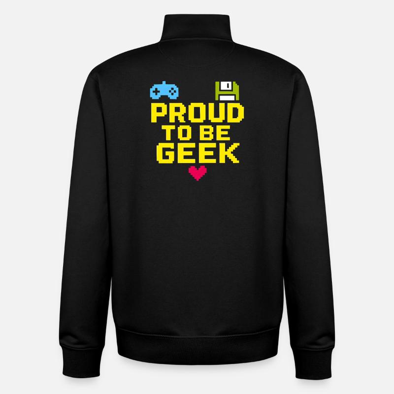 Stolzer Retro-Pixel-Geek - Unisex Organic Zip Sweatshirt von Stanley/Stella - Schwarz