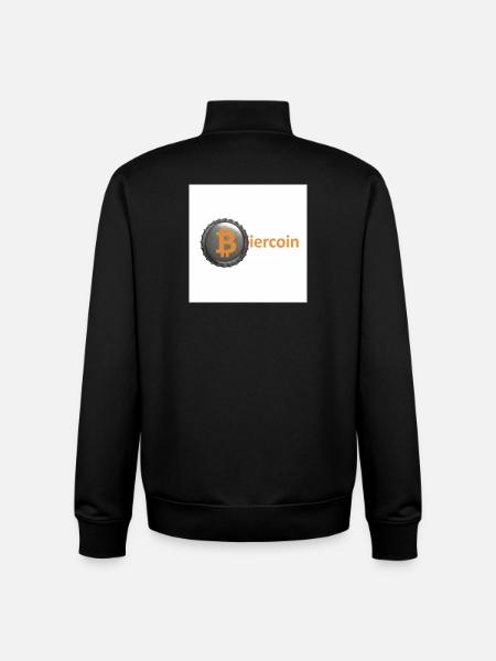 BierCoin Bitcoin Logo - Unisex Organic Zip Sweatshirt by Stanley/Stella - black
