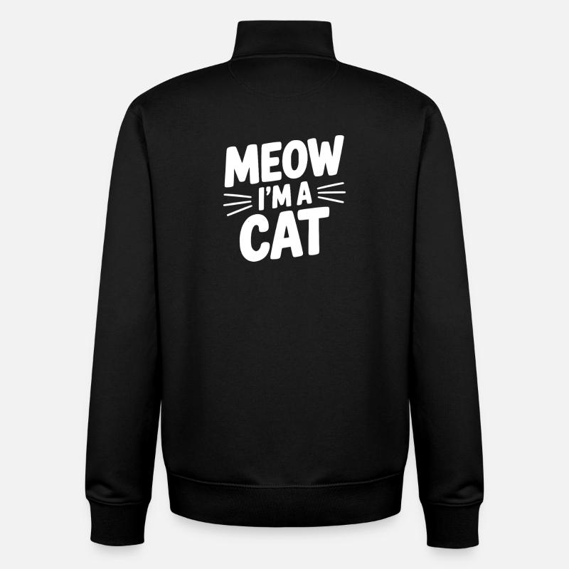 Miaou, je suis un chat - Sweat zippé unisexe en coton bio Stanley/Stella - noir