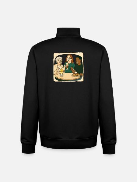 Oma Karin - im Eis Cafe - Unisex Organic Zip Sweatshirt by Stanley/Stella - black