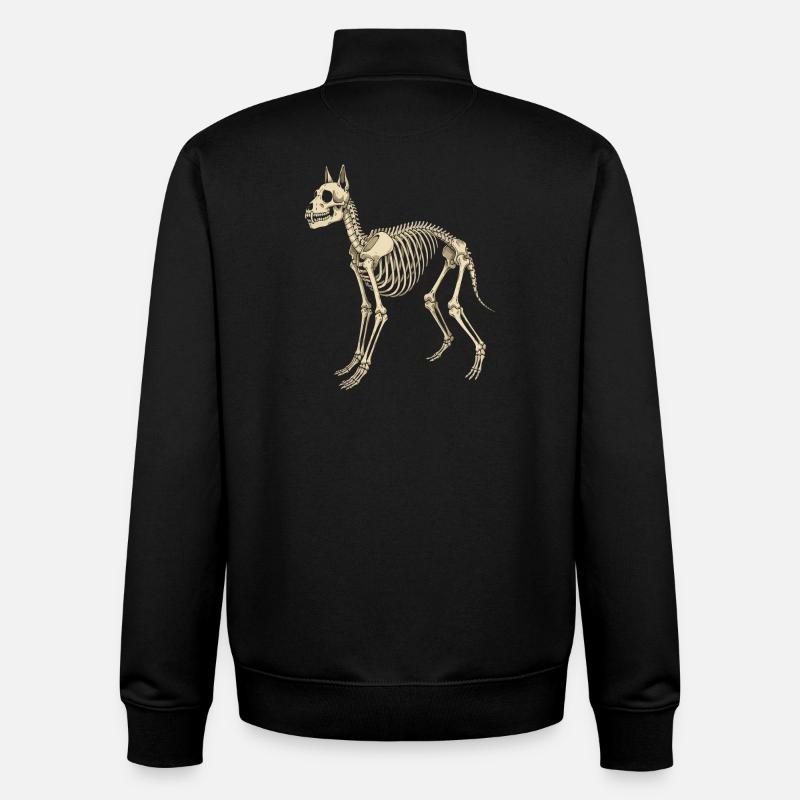 Plan du squelette canin - Sweat zippé unisexe en coton bio Stanley/Stella - noir