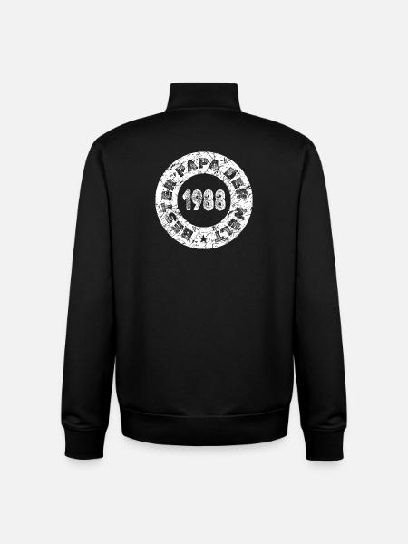 Papa 1988 - Sweat zippé unisexe en coton bio Stanley/Stella - noir