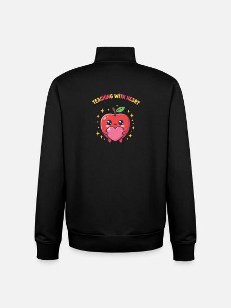 Love Teaching Heart Quote Teacher - Unisex Organic Zip Sweatshirt by Stanley/Stella - black