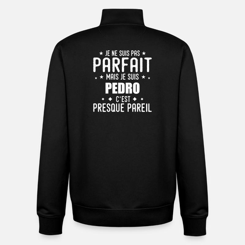 Pedro: authentisch, unvollkommen, oben, perfekt - Unisex Organic Zip Sweatshirt von Stanley/Stella - Schwarz