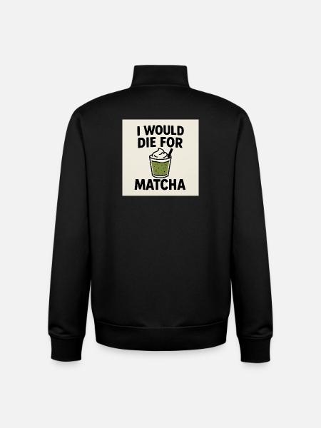 Je mourrais pour le Matcha - Sweat zippé unisexe en coton bio Stanley/Stella - noir