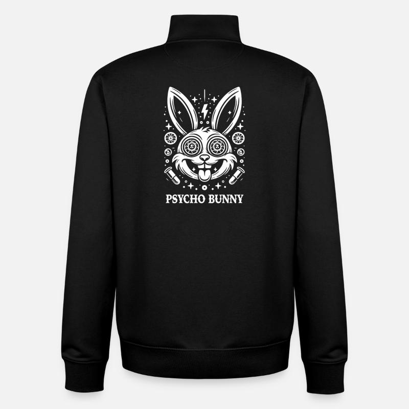 Psycho Bunny Neon Psychedelia - Unisex Organic Zip Sweatshirt von Stanley/Stella - Schwarz