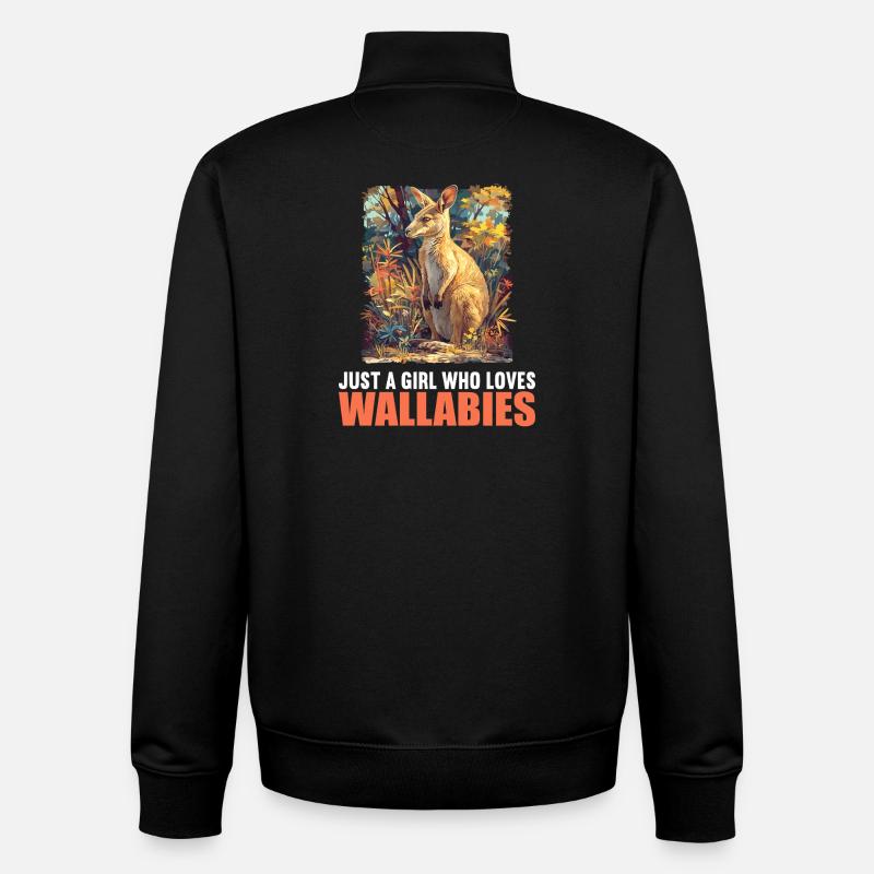 Wallabies Wallaby - Sweat zippé unisexe en coton bio Stanley/Stella - noir