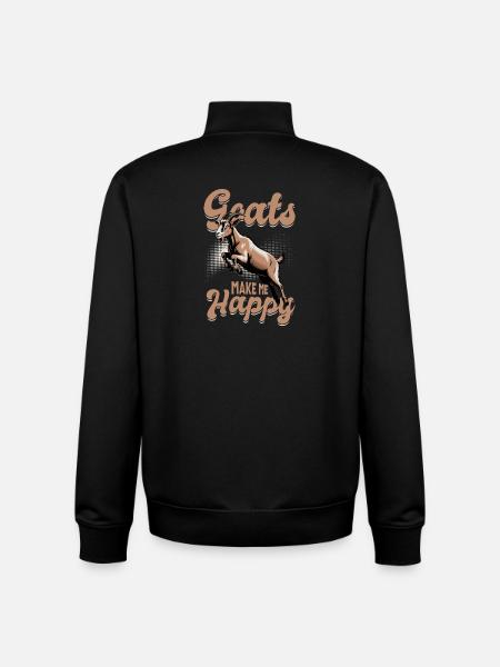 Funny Farm Animal Goat - Unisex Organic Zip Sweatshirt by Stanley/Stella - black