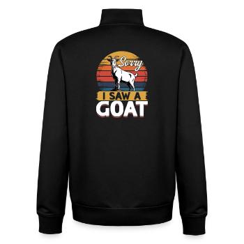 Funny Farm Animal Goat - Unisex Organic Zip Sweatshirt by Stanley/Stella - black - Back - AI Model Male 185 light (185cm)