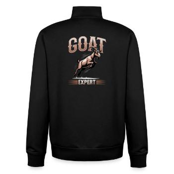 Funny Farm Animal Goat - Unisex Organic Zip Sweatshirt by Stanley/Stella - black - Back - AI Model Male 185 light (185cm)