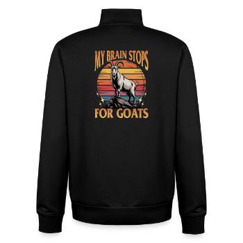 Funny Farm Animal Goat - Unisex Organic Zip Sweatshirt by Stanley/Stella - black - Back - AI Model Male 185 light (185cm)