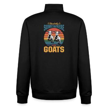 Funny Farm Animal Goat - Unisex Organic Zip Sweatshirt by Stanley/Stella - black - Back - AI Model Male 185 light (185cm)