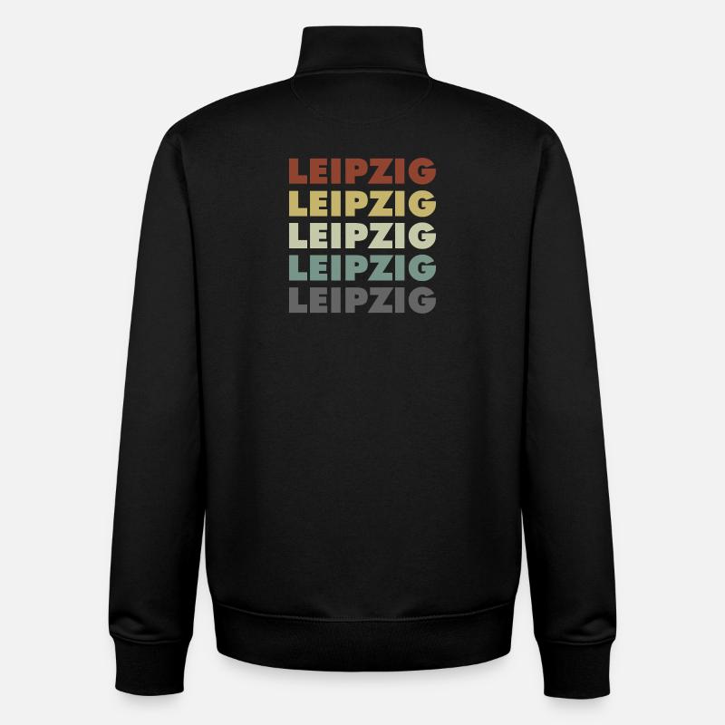 Leipzig - Deutschland - Lettrage - Allemagne - Sweat zippé unisexe en coton bio Stanley/Stella - noir