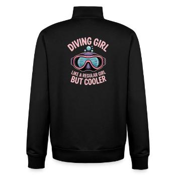 Diving Saying Girl Funny Diving Gift - Unisex Organic Zip Sweatshirt by Stanley/Stella - black - Back - AI Model Male 185 light (185cm)