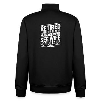 Unter neuer Geschäftsführung in den Ruhestand getreten Weitere Informationen finden Sie unter Ehefrau - Unisex Organic Zip Sweatshirt von Stanley/Stella - Schwarz - Hinten - AI Model Male 185 light (185cm)
