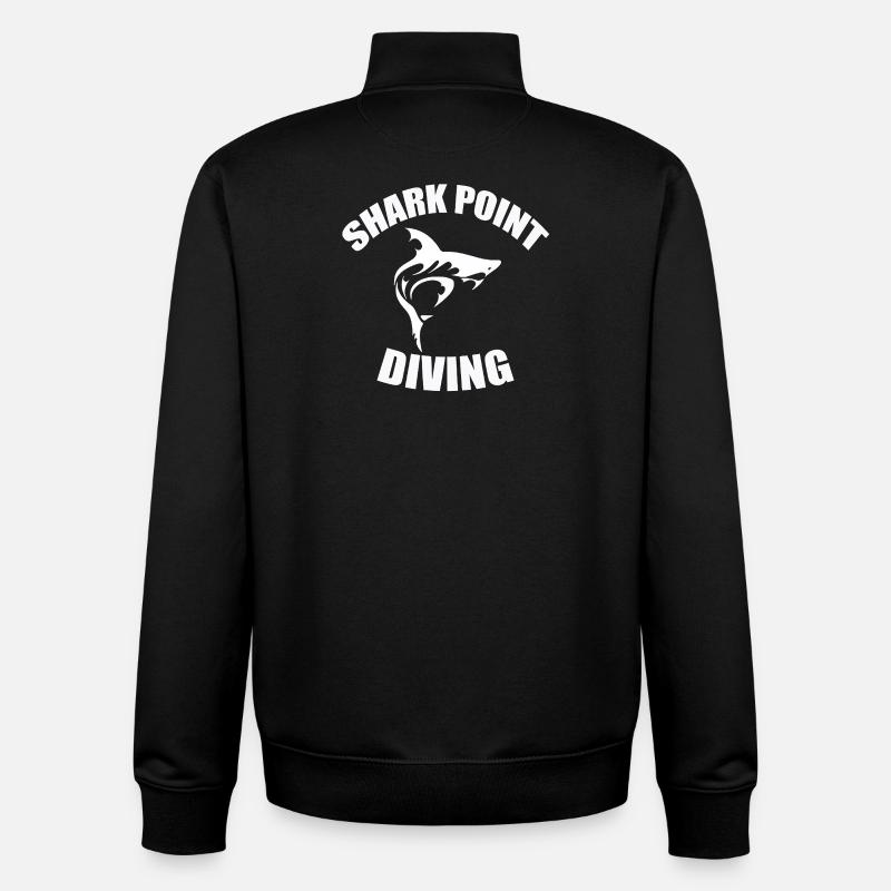 PLONGÉE À SHARK POINT - Sweat zippé unisexe en coton bio Stanley/Stella - noir