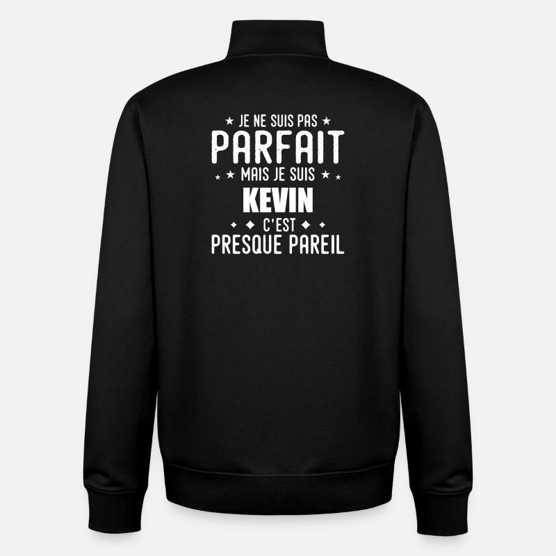Kevin: authentic, imperfect, top, perfection - Unisex Organic Zip Sweatshirt by Stanley/Stella - black