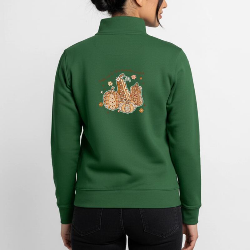 Patchwork Pumpkin Patch Unisex Organic Zip Sweatshirt by Stanley/Stella