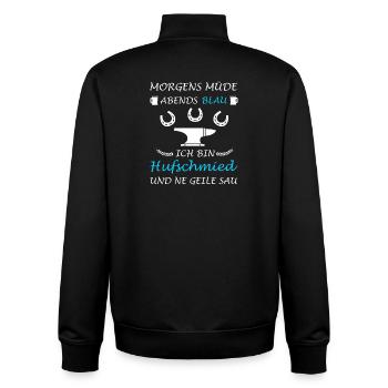 Farrier Horse Blacksmith Blacksmith Lustig - Unisex Organic Zip Sweatshirt by Stanley/Stella - black - Back - AI Model Male 185 light (185cm)