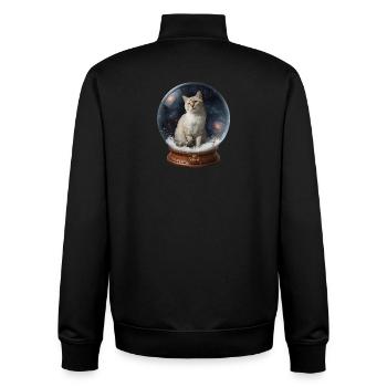 Cosmic Cat in Snow Globe - Unisex Organic Zip Sweatshirt von Stanley/Stella - Schwarz - Hinten - AI Model Male 185 light (185cm)