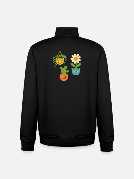 Fröhliche Topfpflanzen Trio - Unisex Organic Zip Sweatshirt von Stanley/Stella - Schwarz
