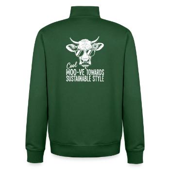 Moo-ve Towards Sustainable Style - Unisex Organic Zip Sweatshirt by Stanley/Stella - bottle green - Back - AI Model Male 185 dark (185cm)