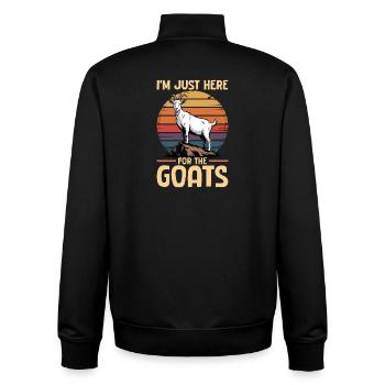 Funny Farm Animal Goat - Unisex Organic Zip Sweatshirt by Stanley/Stella - black - Back - AI Model Male 185 light (185cm)