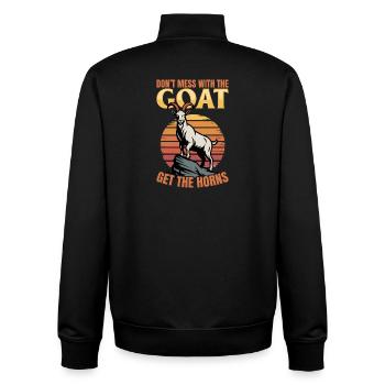 Funny Farm Animal Goat - Unisex Organic Zip Sweatshirt by Stanley/Stella - black - Back - AI Model Male 185 light (185cm)
