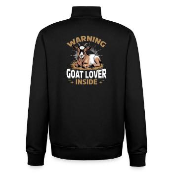 Funny Farm Animal Goat - Unisex Organic Zip Sweatshirt by Stanley/Stella - black - Back - AI Model Male 185 light (185cm)