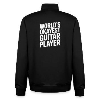 Der okayste Gitarrist der Welt - Unisex Organic Zip Sweatshirt von Stanley/Stella - Schwarz - Hinten - AI Model Male 185 light (185cm)