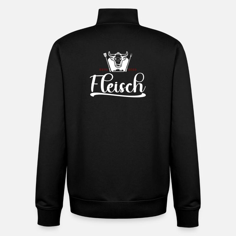 Logo du gril à tête de taureau de viande 2023 - Sweat zippé unisexe en coton bio Stanley/Stella - noir