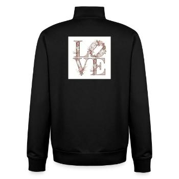 Vintage Blumen-Love Design - Unisex Organic Zip Sweatshirt von Stanley/Stella - Schwarz - Hinten - AI Model Male 185 light (185cm)