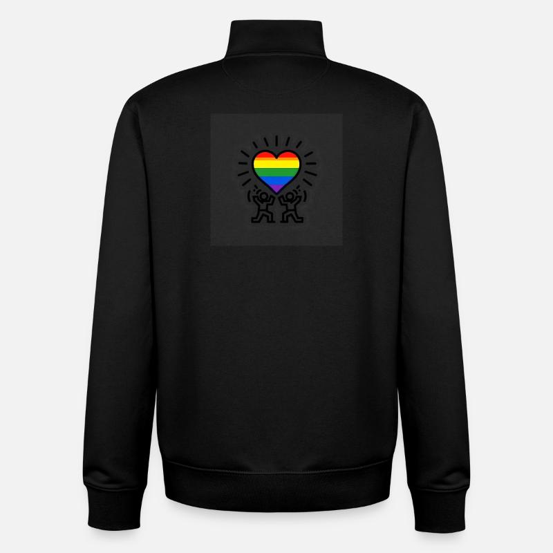 Herz-Regenbogen-Feier - Unisex Organic Zip Sweatshirt von Stanley/Stella - Schwarz