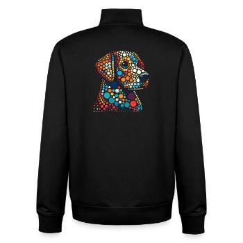 Spotty shirt Vibrant Dot Skull Portrait - Unisex Organic Zip Sweatshirt by Stanley/Stella - black - Back - AI Model Male 185 light (185cm)