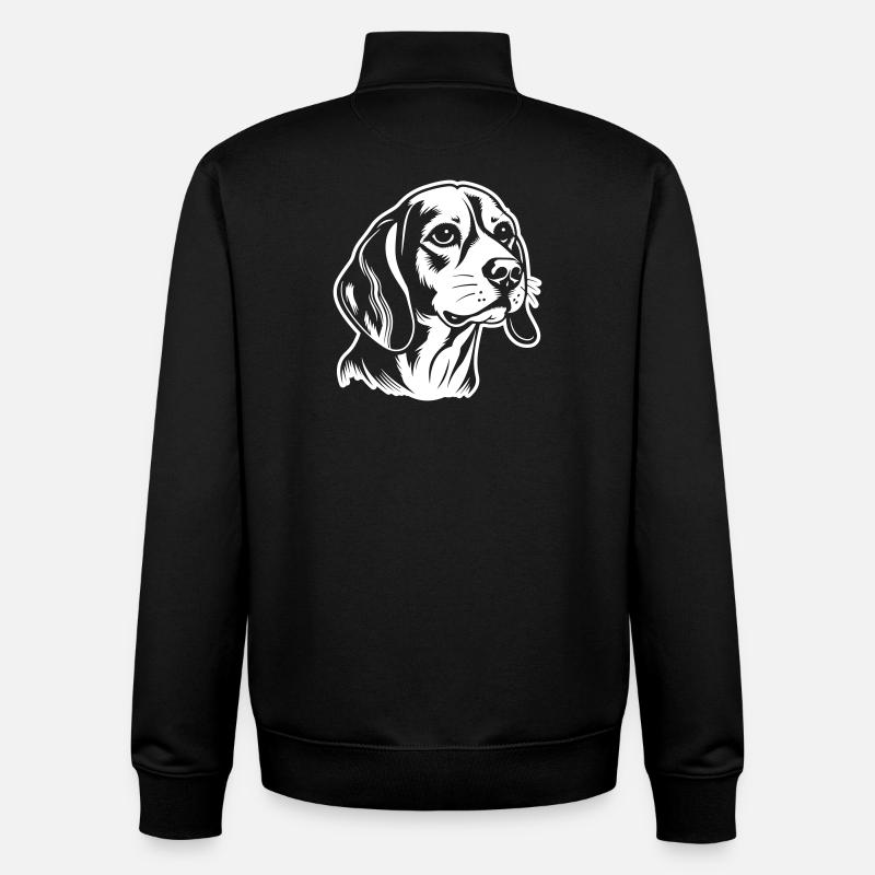 Beagle Hund Kopf - Unisex Organic Zip Sweatshirt von Stanley/Stella - Schwarz