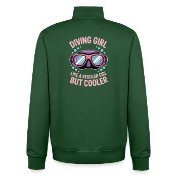 Plongée Dire Fille Drôle Plongée Cadeau - Sweat zippé unisexe en coton bio Stanley/Stella - vert bouteille - Dos - AI Model Male 185 dark (185cm)
