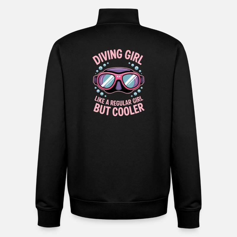 Tauchen Spruch Mädchen Lustiges Tauchen Geschenk - Unisex Organic Zip Sweatshirt von Stanley/Stella - Schwarz