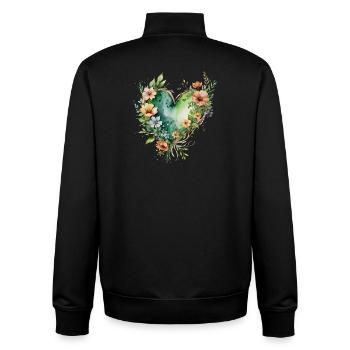Aquarell Blumenherz - Unisex Organic Zip Sweatshirt von Stanley/Stella - Schwarz - Hinten - AI Model Male 185 light (185cm)