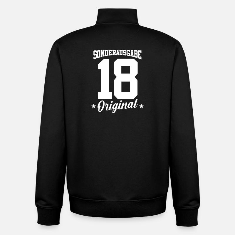 18 Anniversaire - Sweat zippé unisexe en coton bio Stanley/Stella - noir