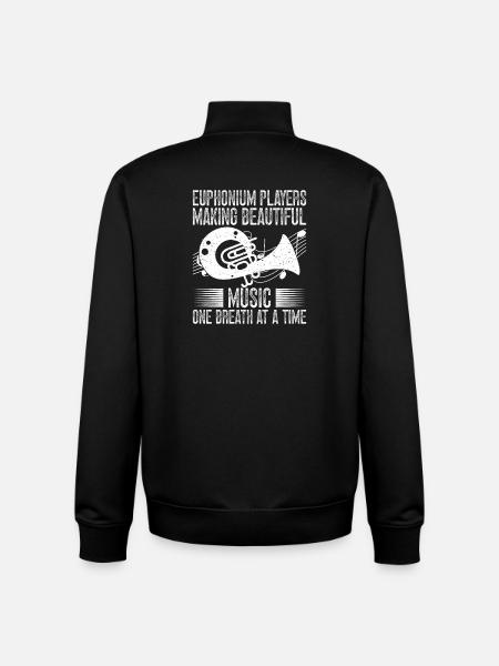 Baritone Player Making Beautiful Music Euphonium - Unisex Organic Zip Sweatshirt by Stanley/Stella - black