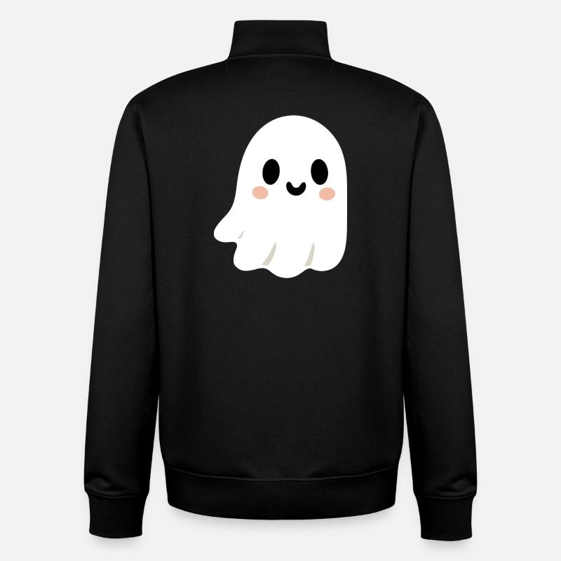 Fantôme mignon  - Sweat zippé unisexe en coton bio Stanley/Stella - noir