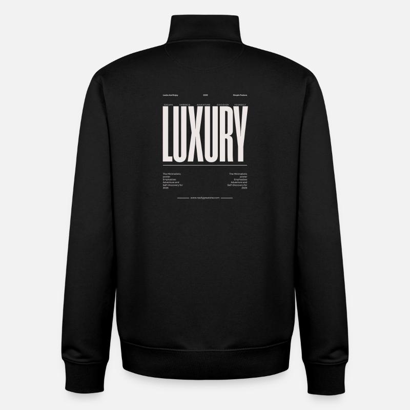 Luxus Großbuchstaben Typografie - Unisex Organic Zip Sweatshirt von Stanley/Stella - Schwarz