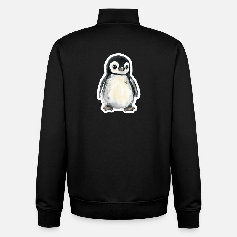 Pingouin - Sweat zippé unisexe en coton bio Stanley/Stella - noir