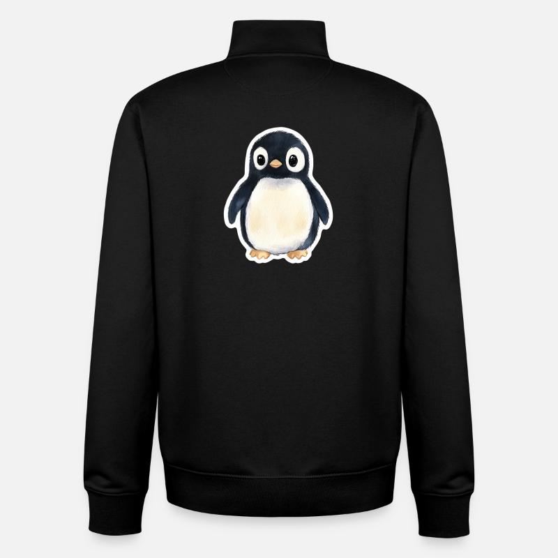 Pingouin - Sweat zippé unisexe en coton bio Stanley/Stella - noir