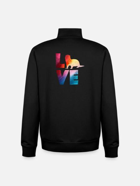 Seeotter Cartoon Bunte Liebe - Unisex Organic Zip Sweatshirt von Stanley/Stella - Schwarz