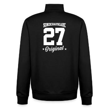 27 Geburtstag - Unisex Organic Zip Sweatshirt von Stanley/Stella - Schwarz - Hinten - AI Model Male 185 light (185cm)